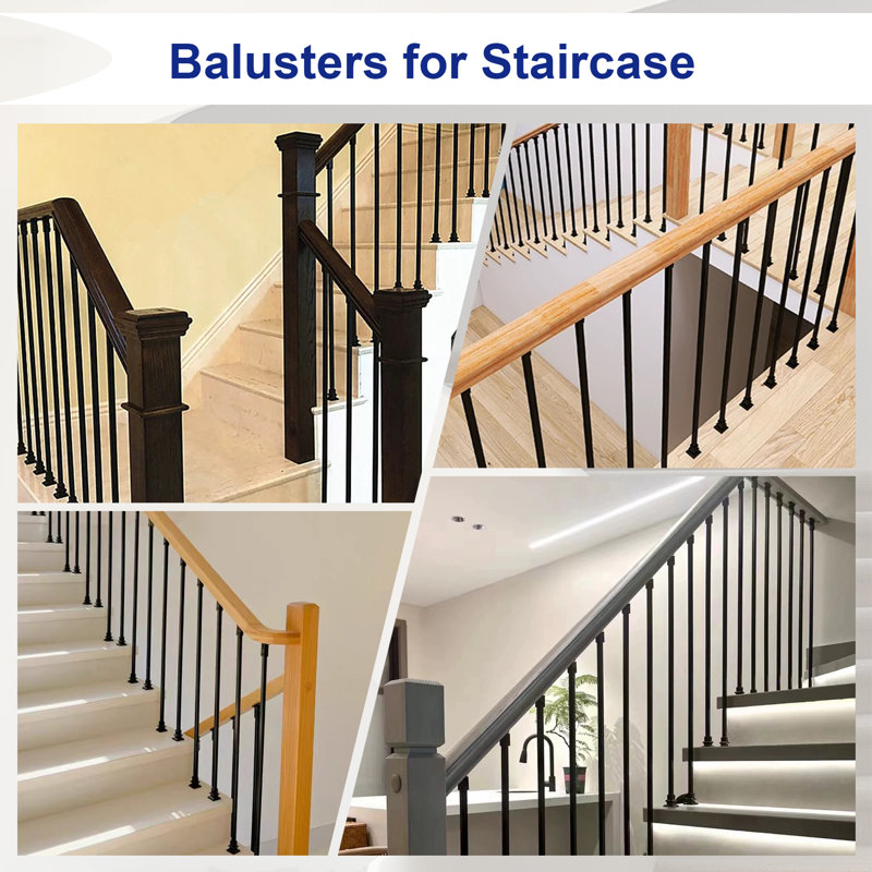 15 pièces balustres carrés de 1/2 po avec chaussures pivotantes