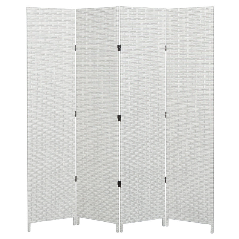 160.6Cm W x 169.7Cm H 4 - Panel Solid Wood Room Divider, White