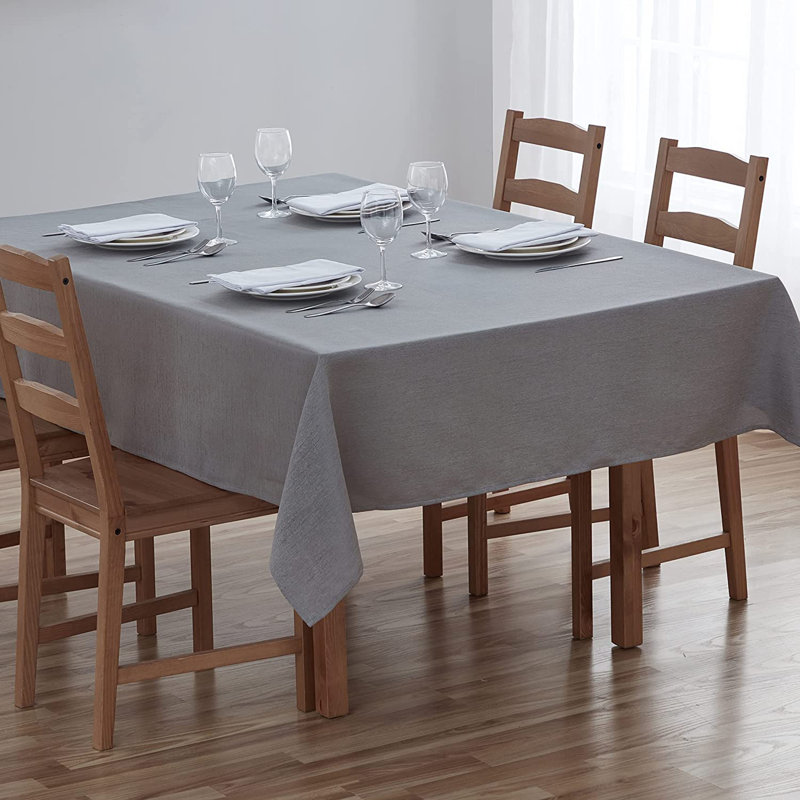 Polytetrafluoroethylene Addison Water And Stain-Resistant Tablecloth, 60 X 84 Inch Tan, Gray