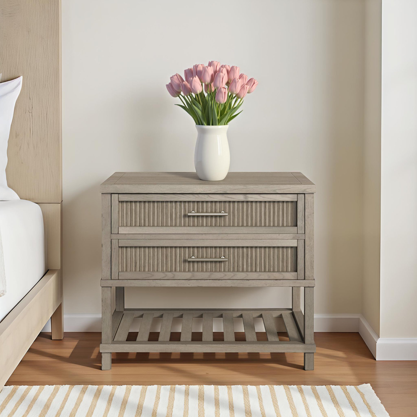 Solid + Manufactured Wood Nightstand