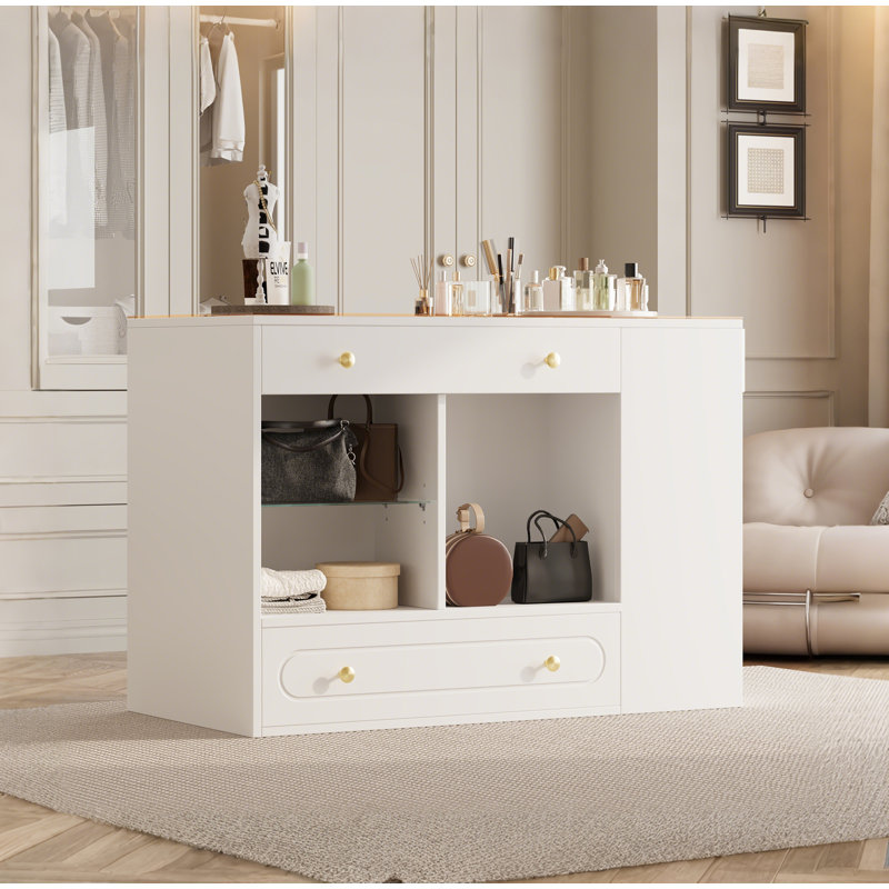 Closet Island with 6 Drawers, White