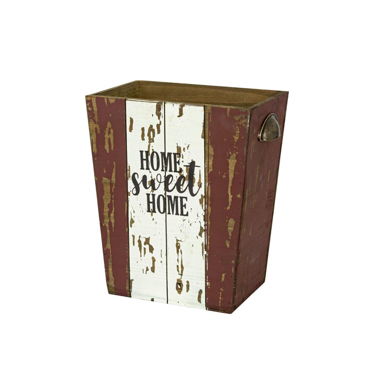 Farmhouse Rectangular Rustic Trash Bin
