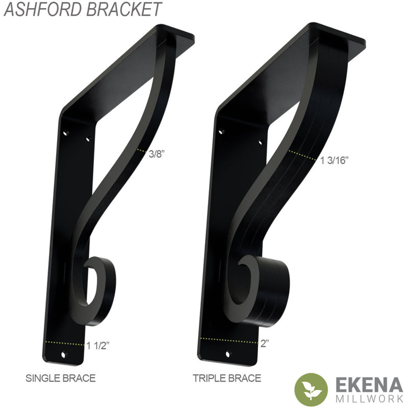 Triple support en fer forgé Ashford, 1,5 po x 12 po