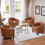 Fauteuil tonneau en similicuir, fauteuil club moderne-371256392