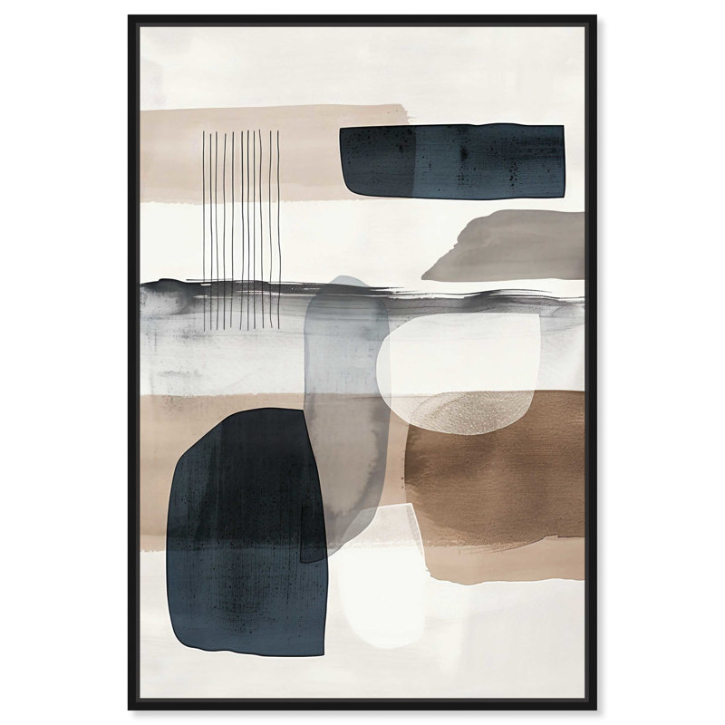 Large Abstract Canvas Wall Art with Black Frame