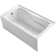Hourglass Alcove Bath with Integral Apron and Tile Flange and Left-Hand Drain