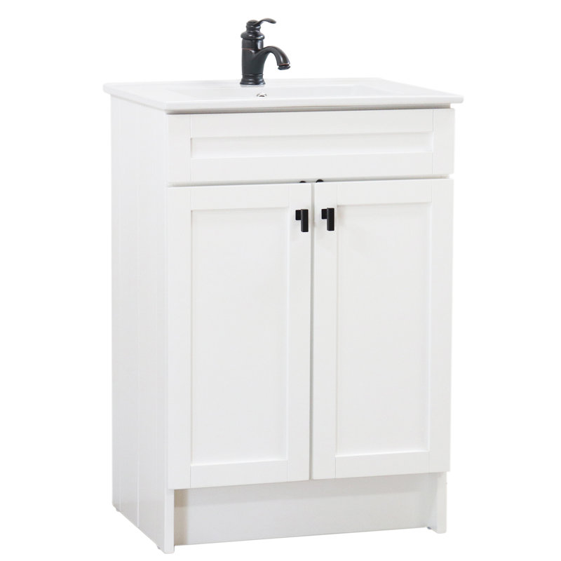 Ensemble de meuble-lavabo simple 24 po SmartFold, Noir mat