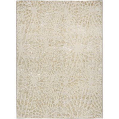 Tapis d'intérieur ivoire moderne Ebern Designs 5 pi 3 po x 7 pi 3 po Ebern Designs