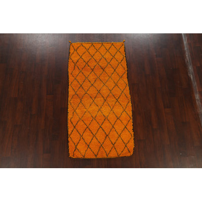 One-of-a-Kind 3'6" X 7'1" New Age Runner Wool Area Rug in