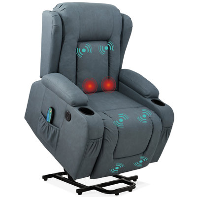 Faux Leather Power Reclining Heated  Massage Chair -  Inbox Zero, F4B5449FDD7041F1B777893BE54B9F8D