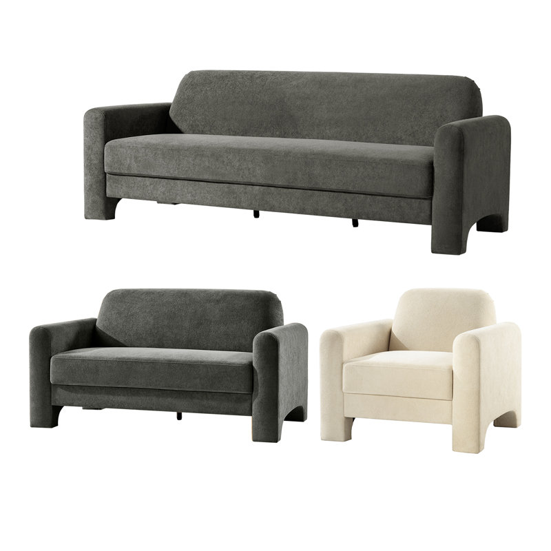 3 - Piece Living Room Set, Grey
