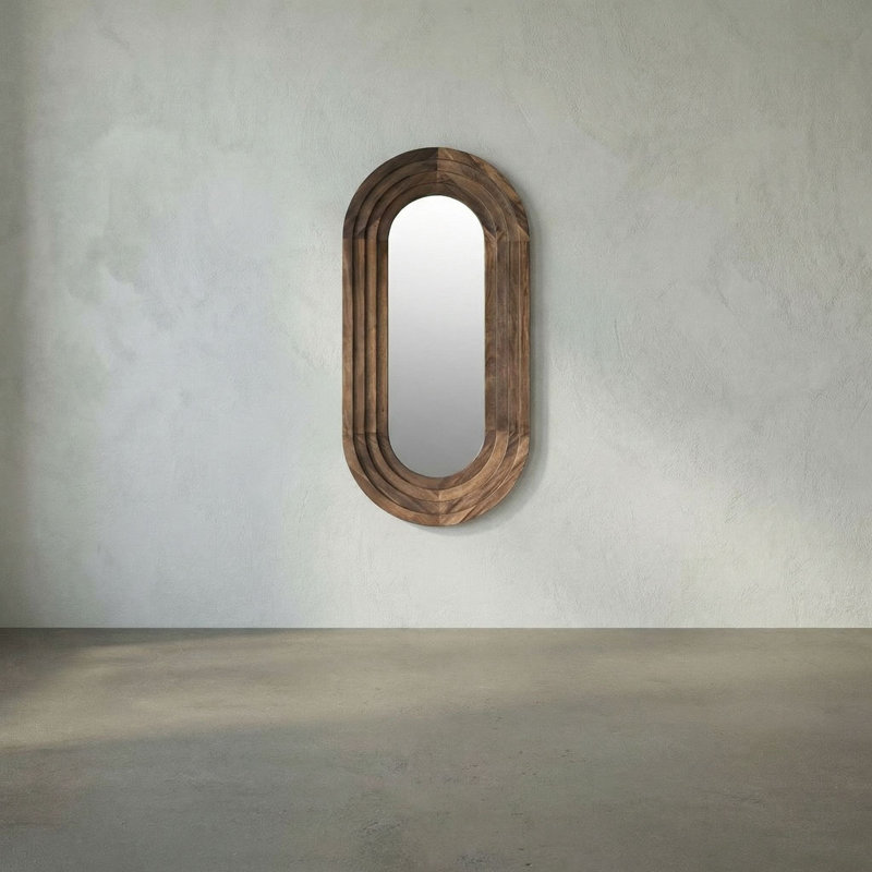 New Fuss Oval Solid Wood Wall Mirror