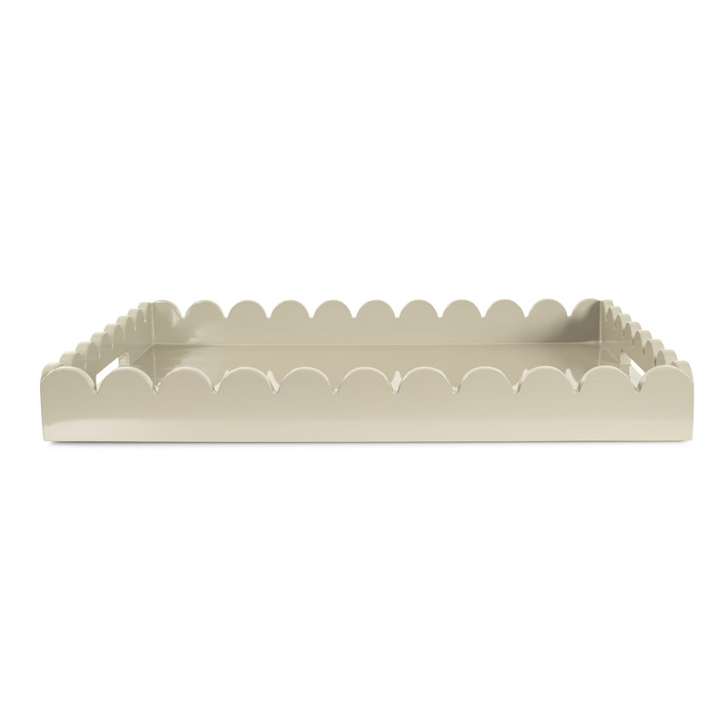 Plateau rectangulaire en bois festonné Hindley, Gris