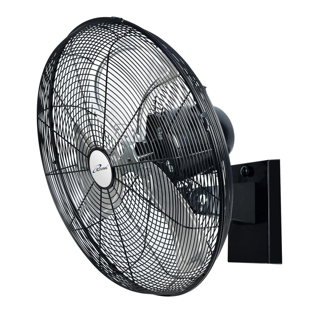 iLIVING Outdoor Oscillating High Velocity Wall Fan with Heavy Duty Weatherproof Motor, Variable Speed Adjustment for Workshop, Garage, Patios, Commercial and industrial iLIVING 