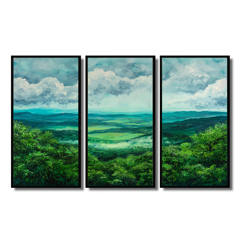 Shenandoah Vista, Virginia Prairies I - ensemble de reproductions d'art mural Virginie, Noir, H 28 po x l 36 po