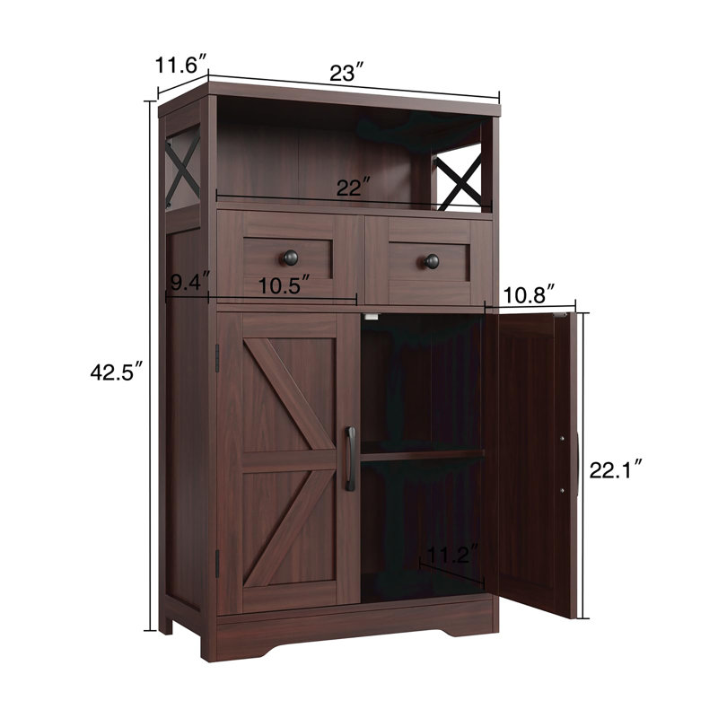 Floor Storage Cabinet, Dark Brown