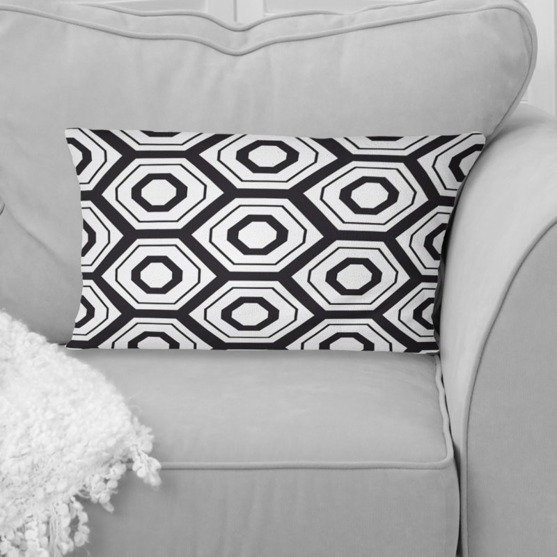 Coussin lombaire traditionnel noir Hexagon X