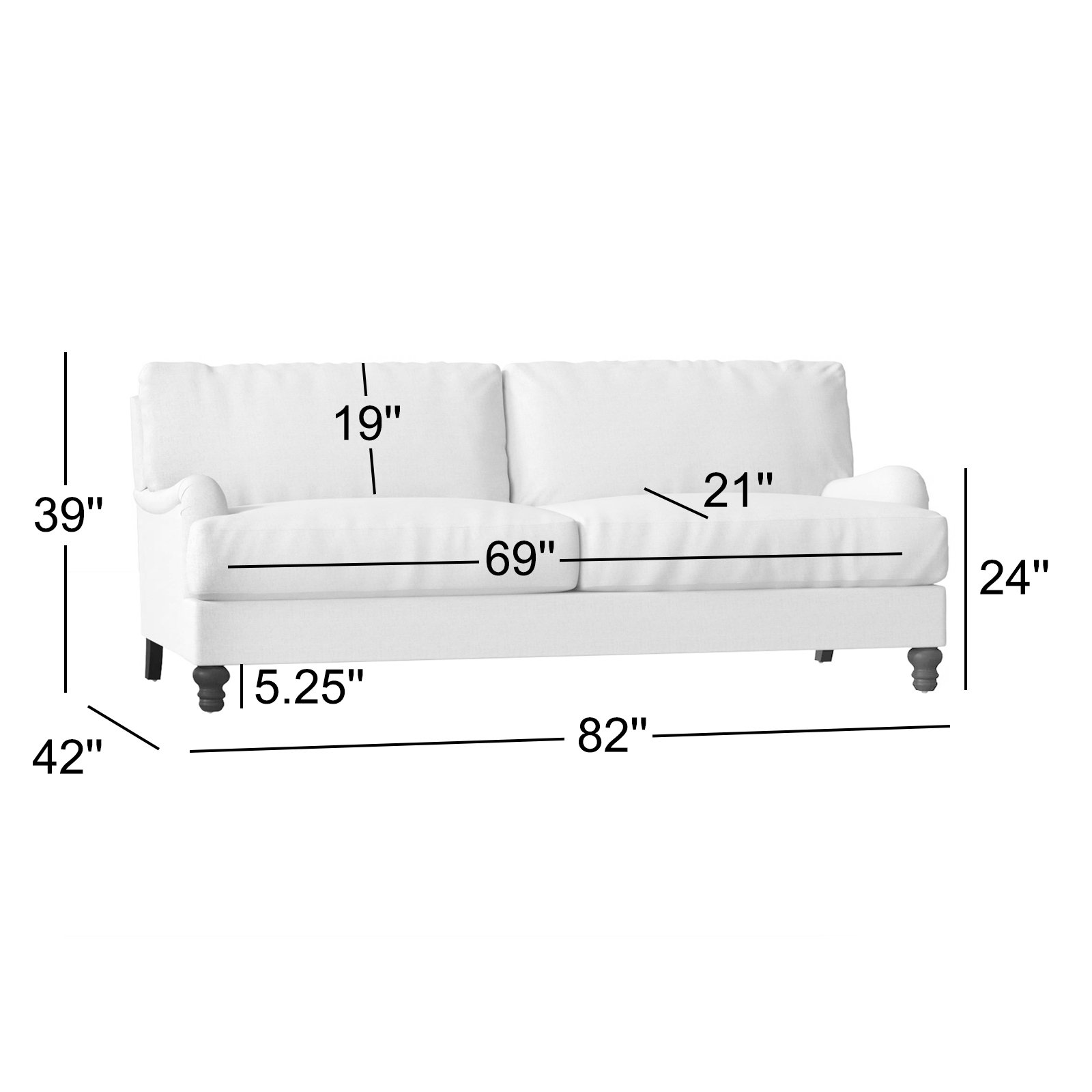 Walters 82'' Upholstered Sofa, Canvas Sunbrella® Canvas