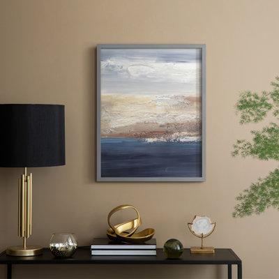 «Tidal Seafoam Horizon II», reproduction encadrée - bois massif