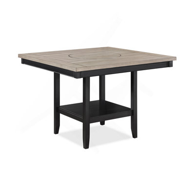 1Pc Contemporary Transitional Counter Height Dining Table With 20-Inch Lazy Susan Finish Wooden Wood Veneers Solid Wood Dining Room Furniture
