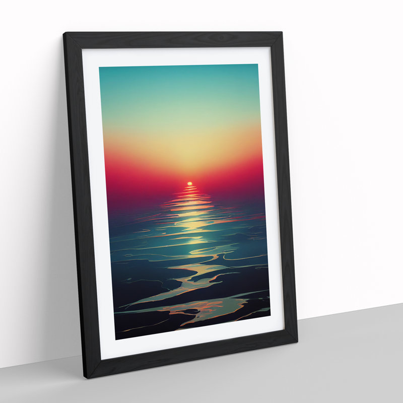 XV1022-585X An Enthralling Sunset - Single Picture Frame Print, Black Framed, 64cm H x 46cm W