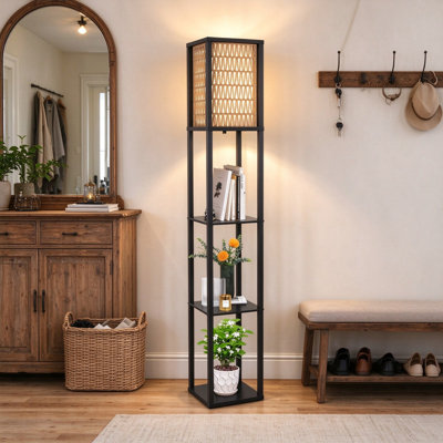 Lampe sur pied en rotin Boho