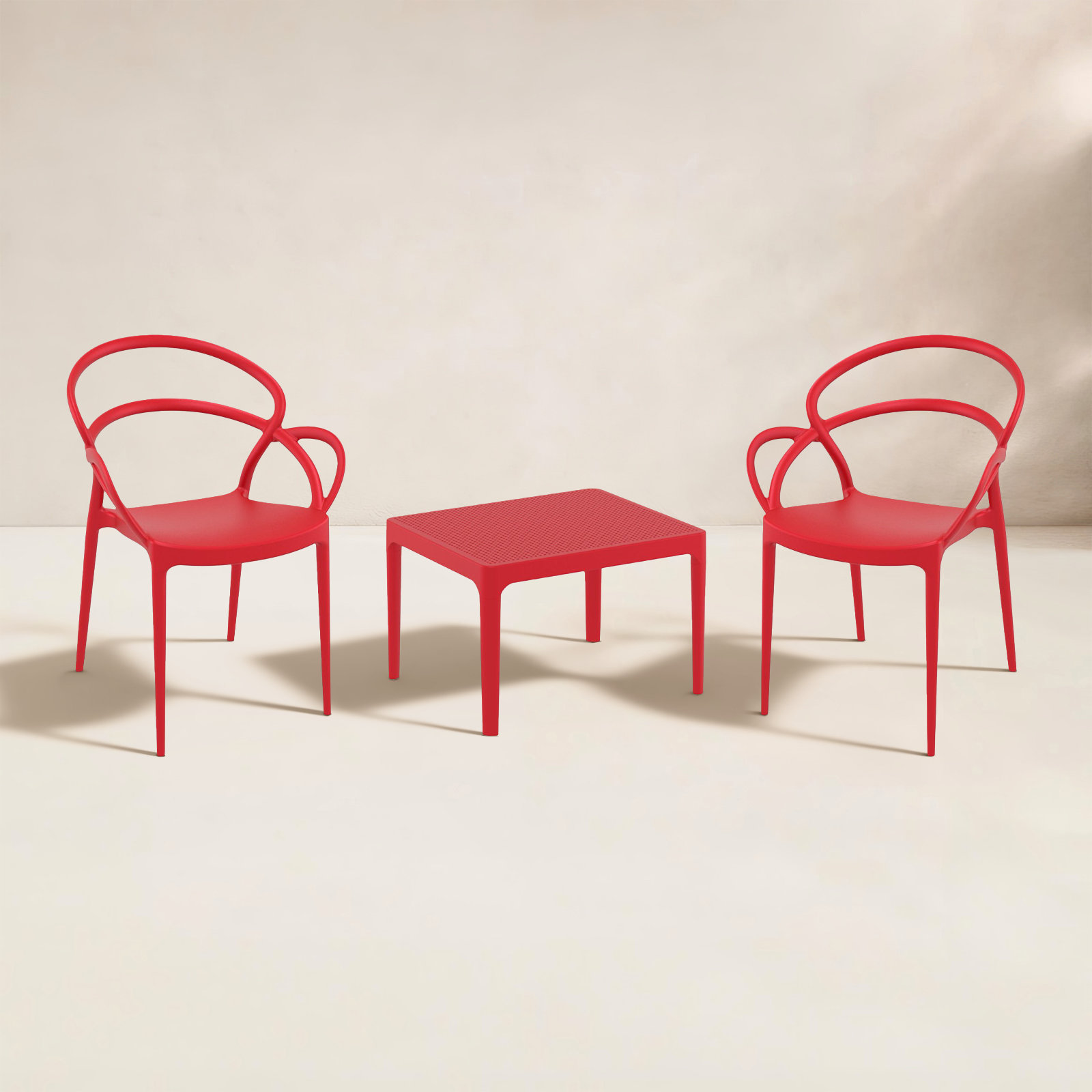 Farrah 2-Person Patio Seating Group, Red