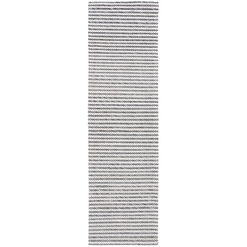 Tapis gris clair / blanc en laine tissé à plat Perry, Tapis de couloir 2 pi 3 po x 10 pi