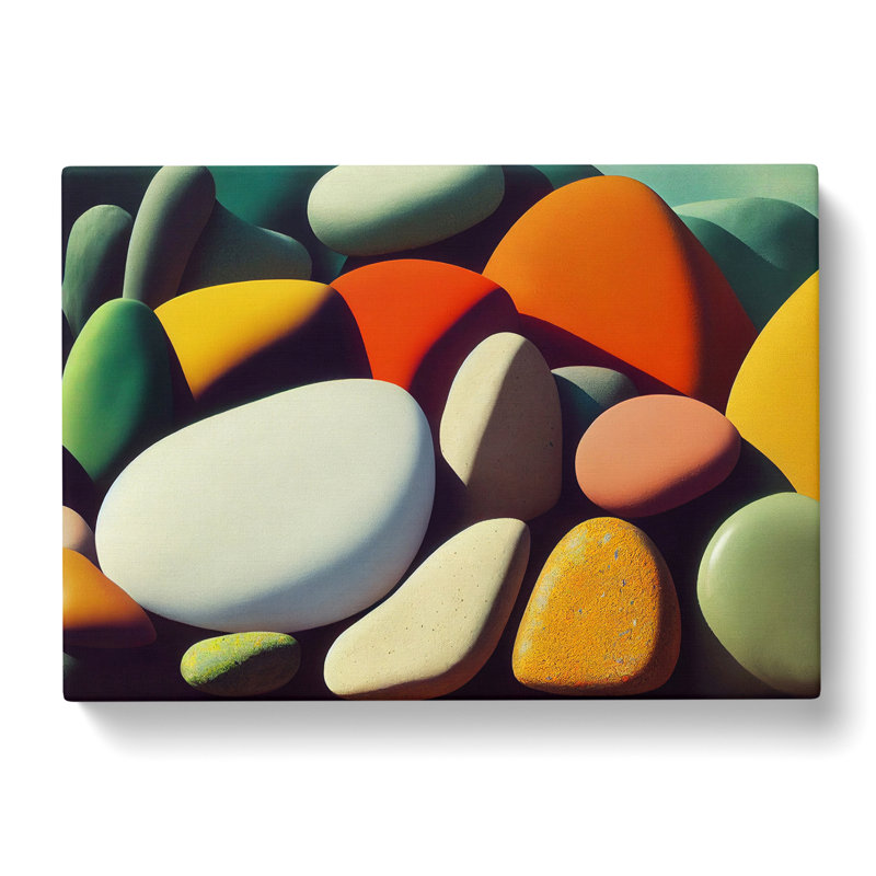 Desirable River Pebbles - Wrapped Canvas Print, 35cm H x 50cm W x 3cm D