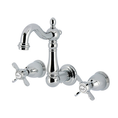 Kingston Brass Essex Double-Handle 3-Hole Wall Mount Bathroom Faucet