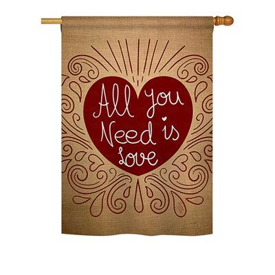 Double Sided Polyester Valentine's Day House Flag