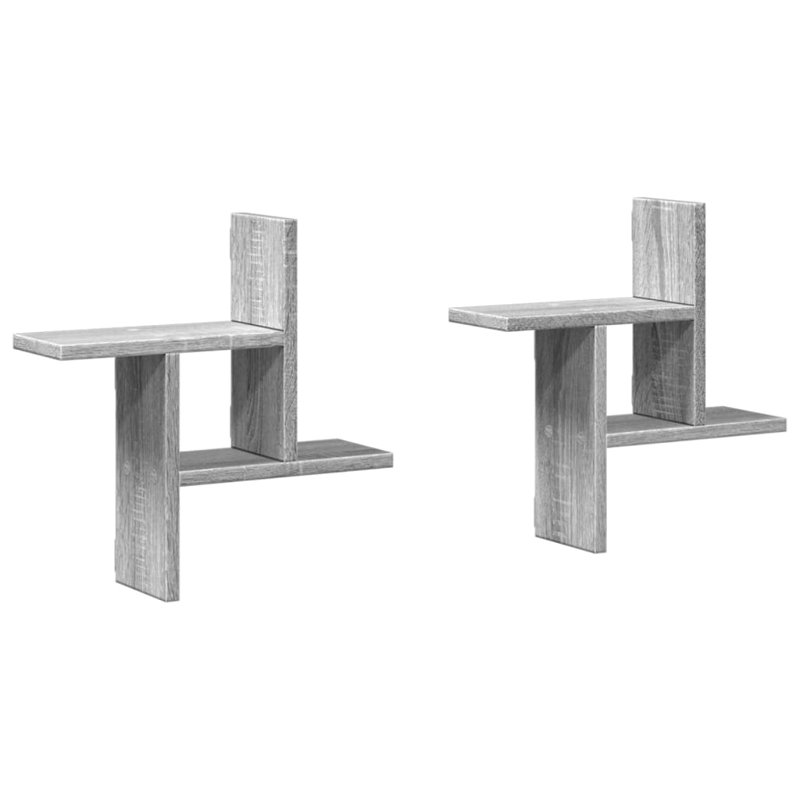 Rocchi Floating Shelf, 38cm H x 38cm W x 12cm, Grey Sonoma