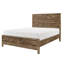 Cadre de lit double rustique avec finition en pin patiné, motif de ligne moderne, tête de lit et rails pour la chambre à coucher, aspect du sommier tapissier, rails, essentiel-1412775306