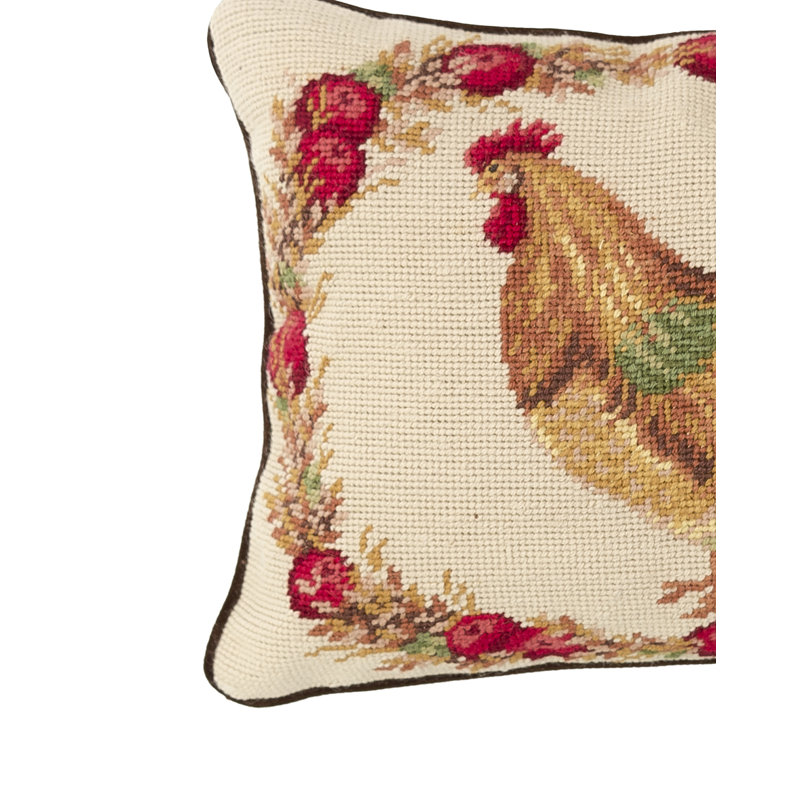 Harvest Rooster Needlepoint Pillow
