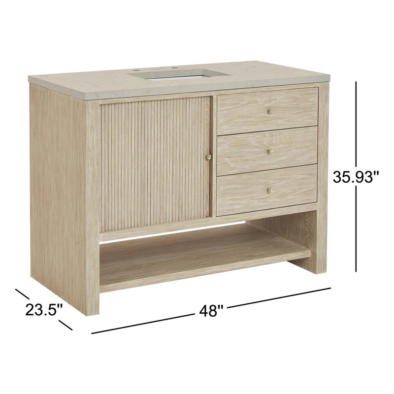 Marigot 48'' W Single Vanity, Charcoal Soapstone Quartz, 8" Widespread