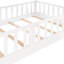 Lit simple superposé au dessus d'un lit blanc avec fonction et glissade - Structure en bois massif Éléments ludiques-121022305