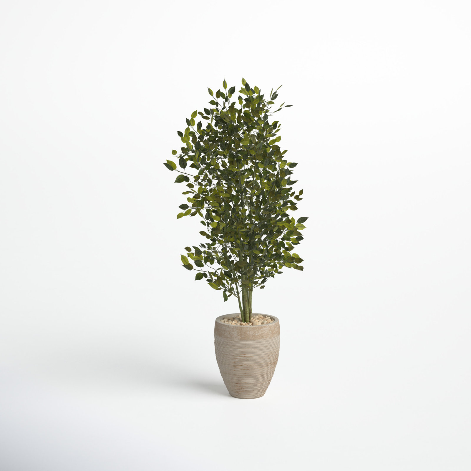 53'' Faux Ficus Tree in Earthenware Planter