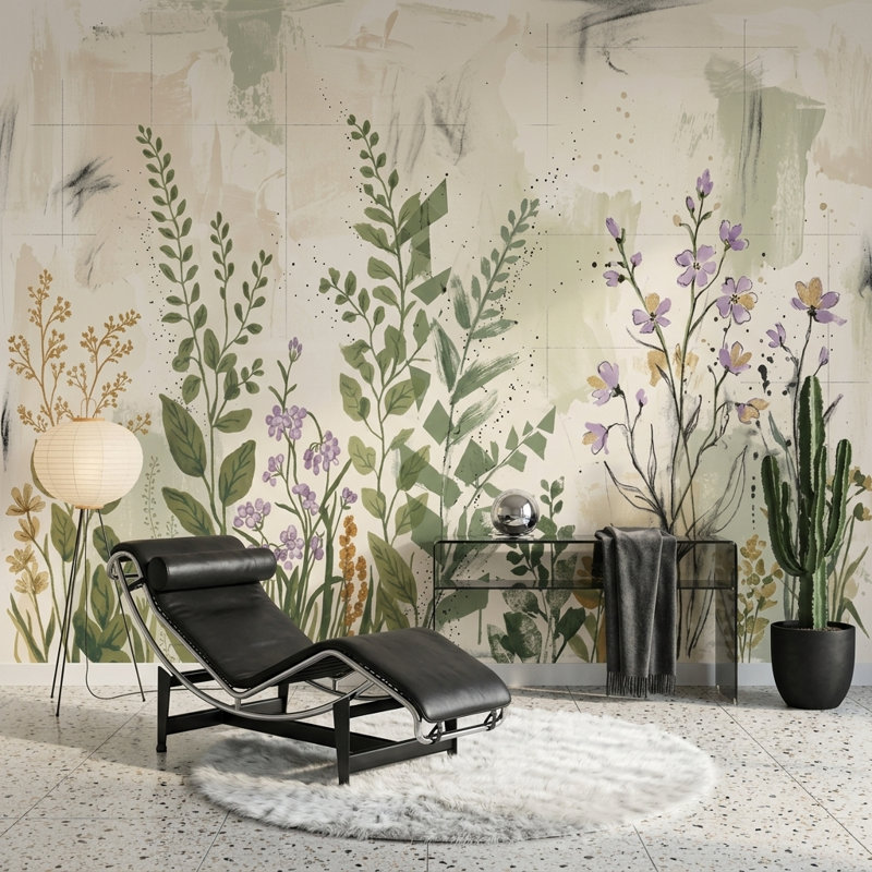 Décoration murale amovible en forme d'aquarelle, Non tissé, 160 po x 108 po