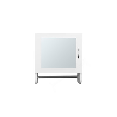 Armoire à pharmacie à miroir avec porte-serviettes blanc, une porte avec deux tablettes intérieures pour la salle de bain, cuisine blanche