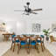 52" Modern 3CCT LED Chandelier Ceiling Fan with Remote Control, Double Sided Blades, Dimmable, 6 Speeds Reversible Motor, 4"/10" Downrods-1602955949