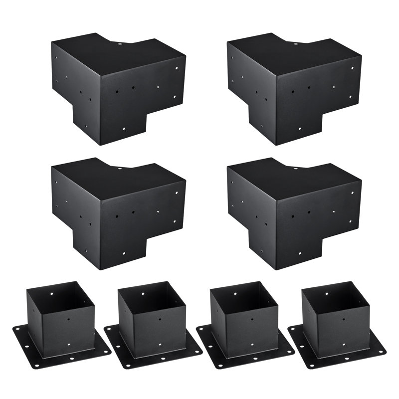 VEVOR Black Steel Hardware for Gazebo, 7.95" H x 10.63" W x 10.63" D