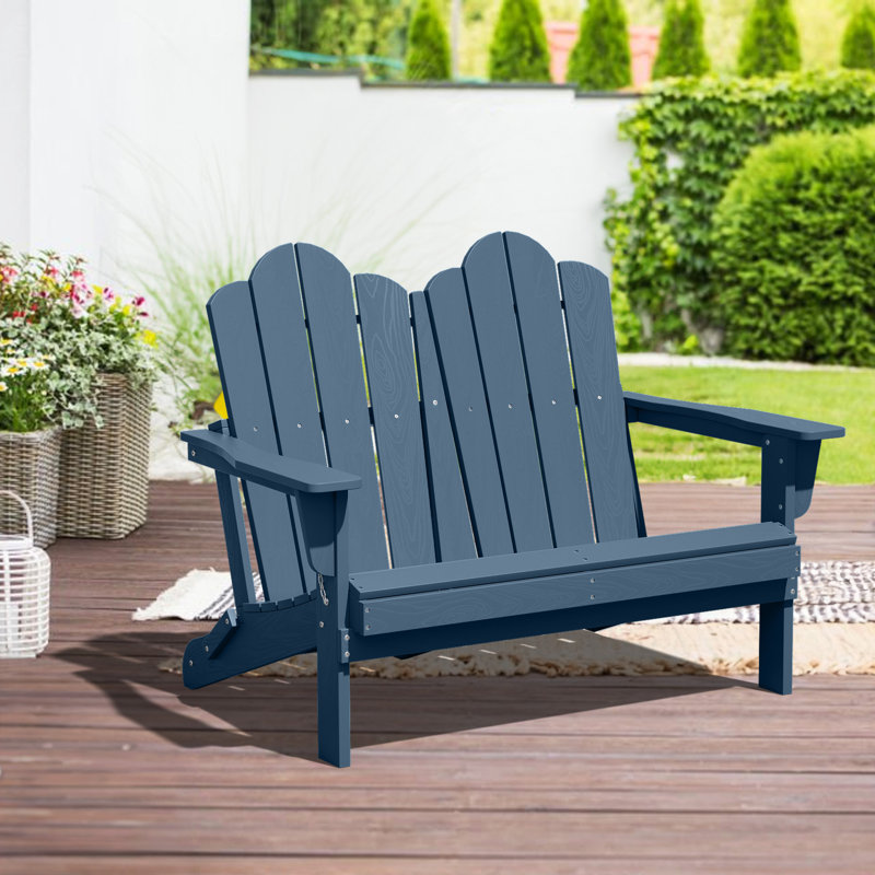 Chaise Adirondack pliante en PEHD Creaghan, Marine