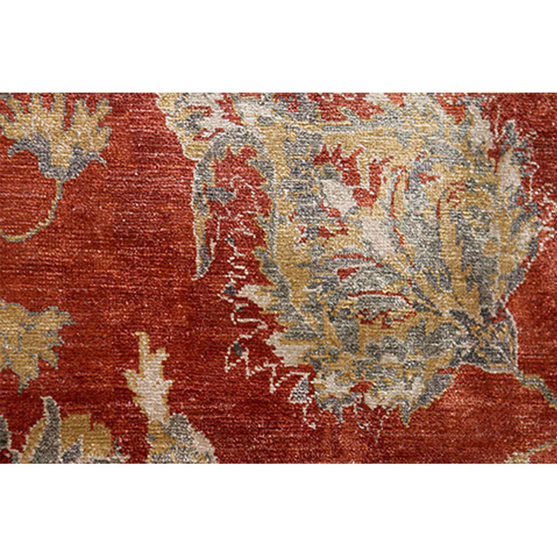 Floral Area Rug in Rust/Yellow