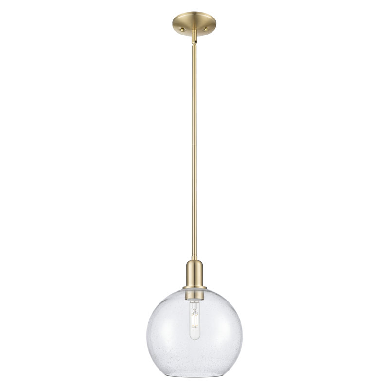 Mini-luminaire suspendu 1 lumière Arcadia - Athens, H 9 po x l 10 po x P 10 po, Grainé, Bronze champagne