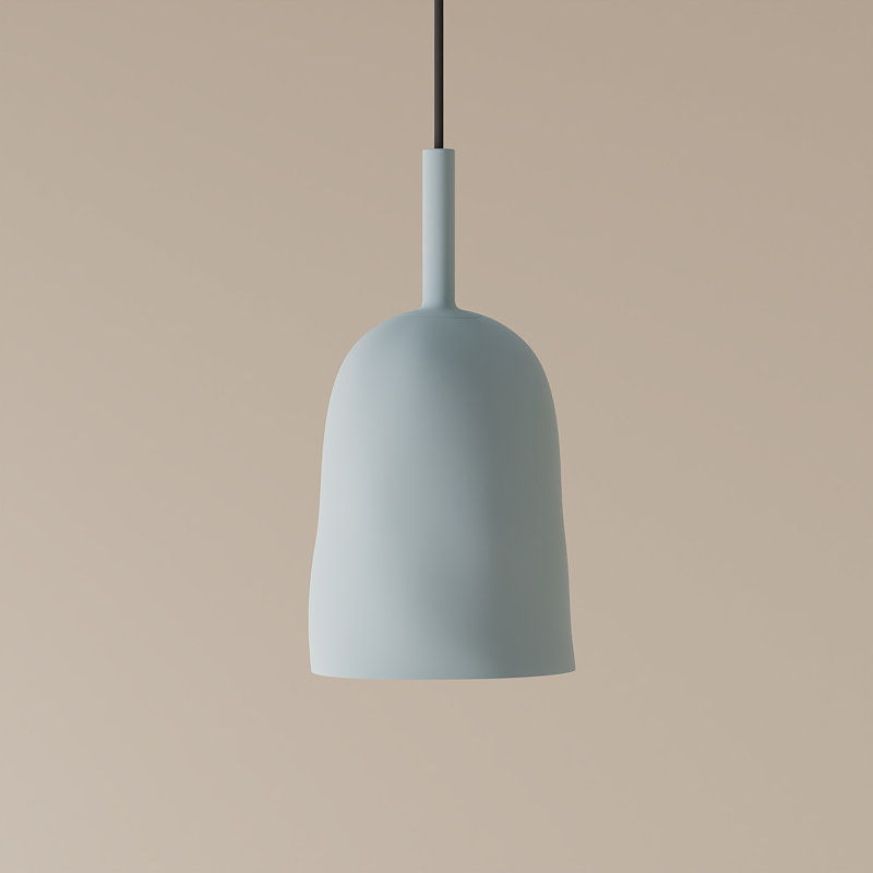 Vessel Pendant Light, 18" H x 14.5" W x 9" D, Mustard, Black