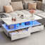Table basse avec 2 grands tiroirs et tablettes ouvertes Jaycean-1658563367
