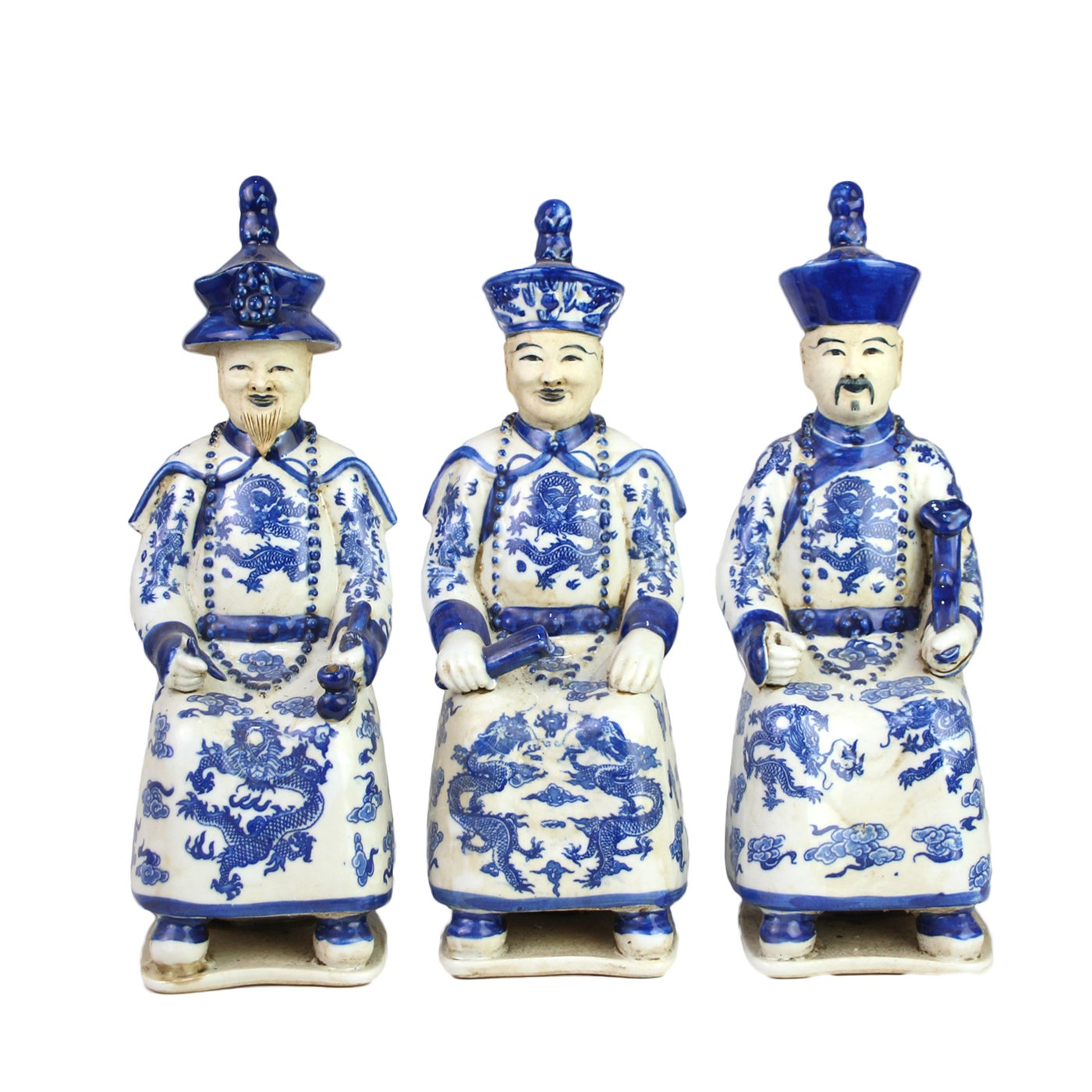 Legend of Asia 3 Piece Sitting Qing Emperors of 3 Generations Figurine ...