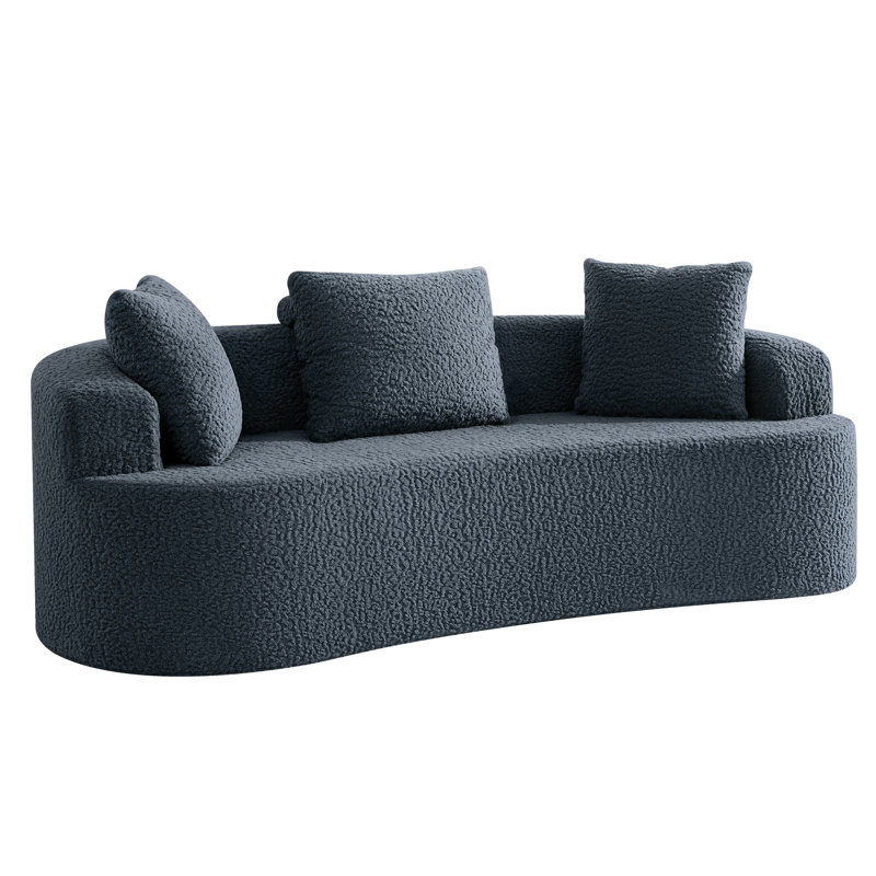 Canapé en tissu pelucheux Boneless, Marine
