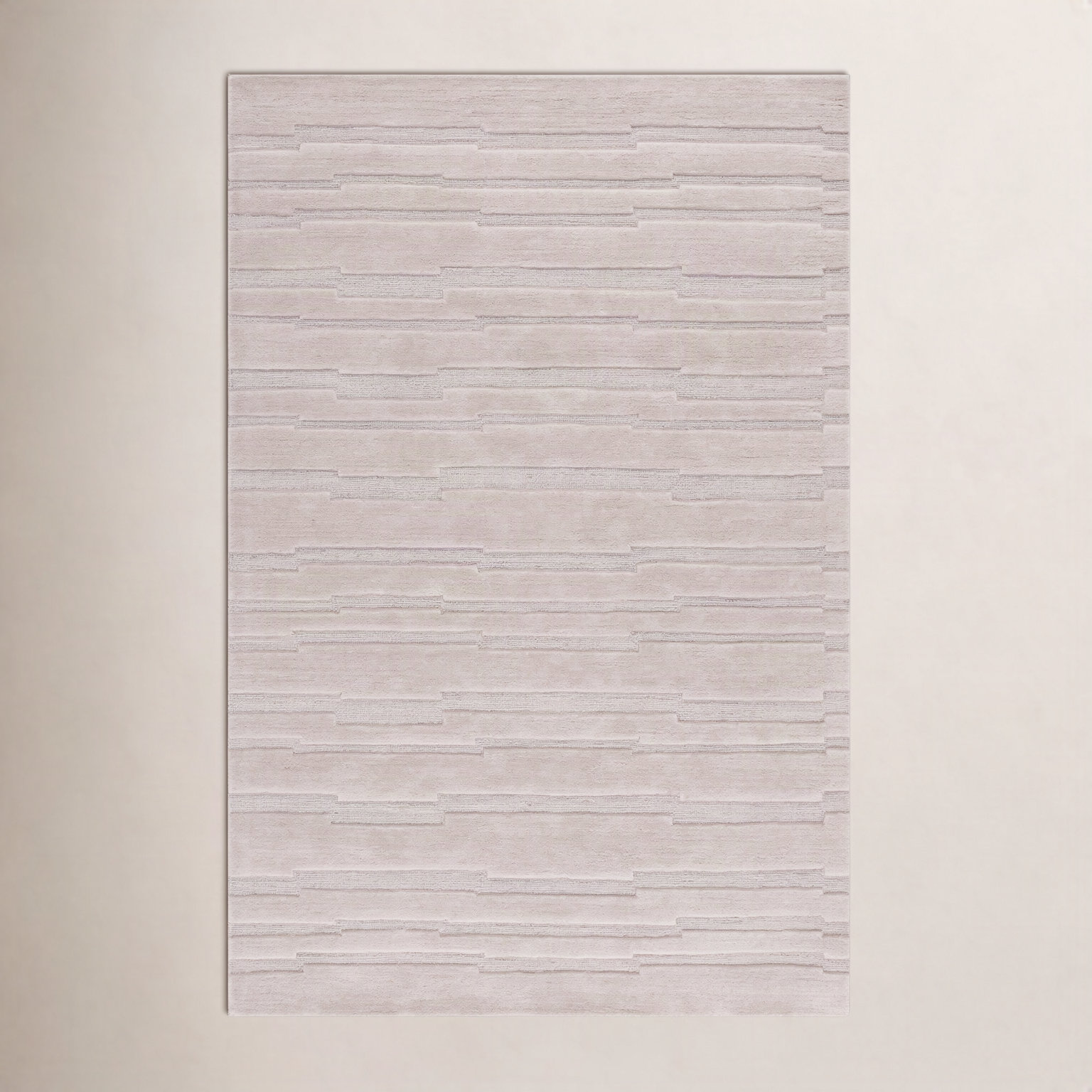 Elona Beige Hand-Tufted Wool Rug, Rectangle 8' x 10'