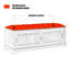 Banc rembourré en cuir véritable blanc-965363338